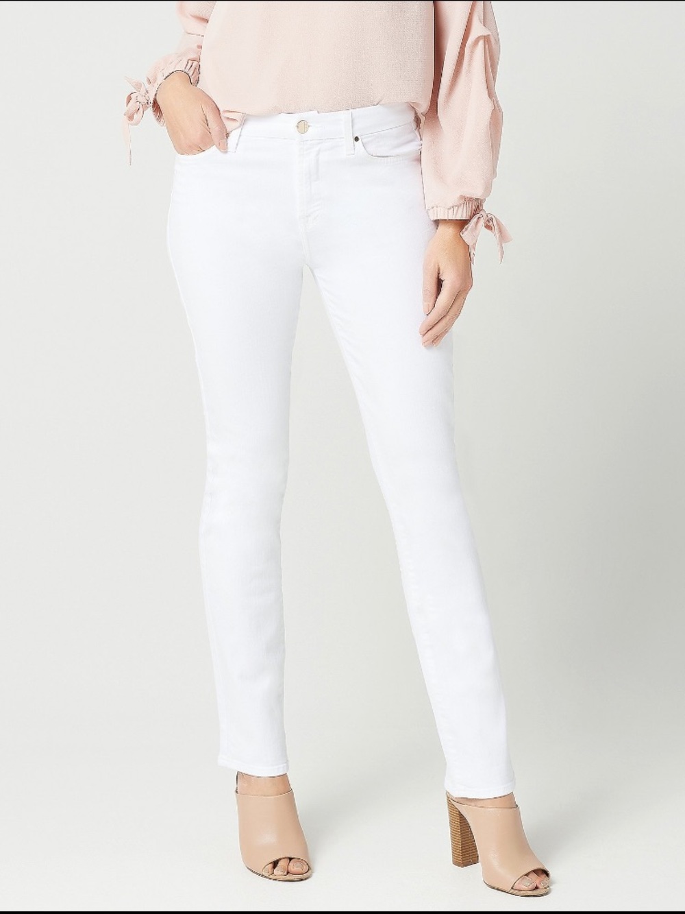 7 For All Mankind White Straight Cotton Stretch Jeans Sz 10 NWT
